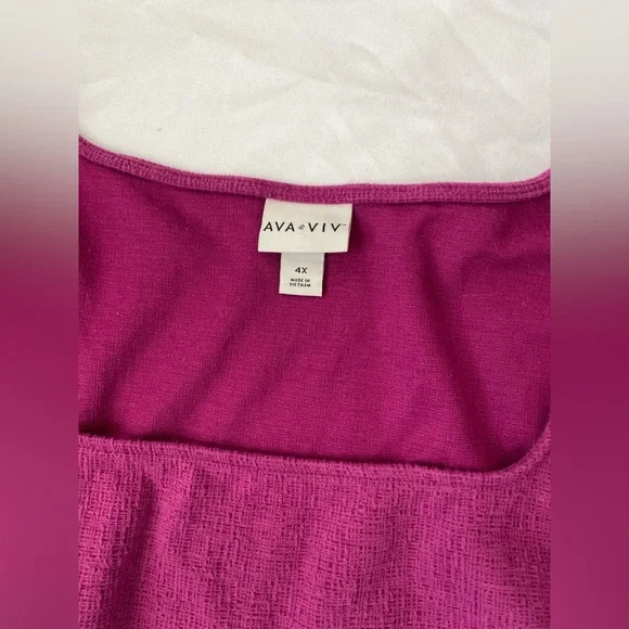 Purple long sleeve blouse with square neckline and puffy sleeves - Picture 5 of 6